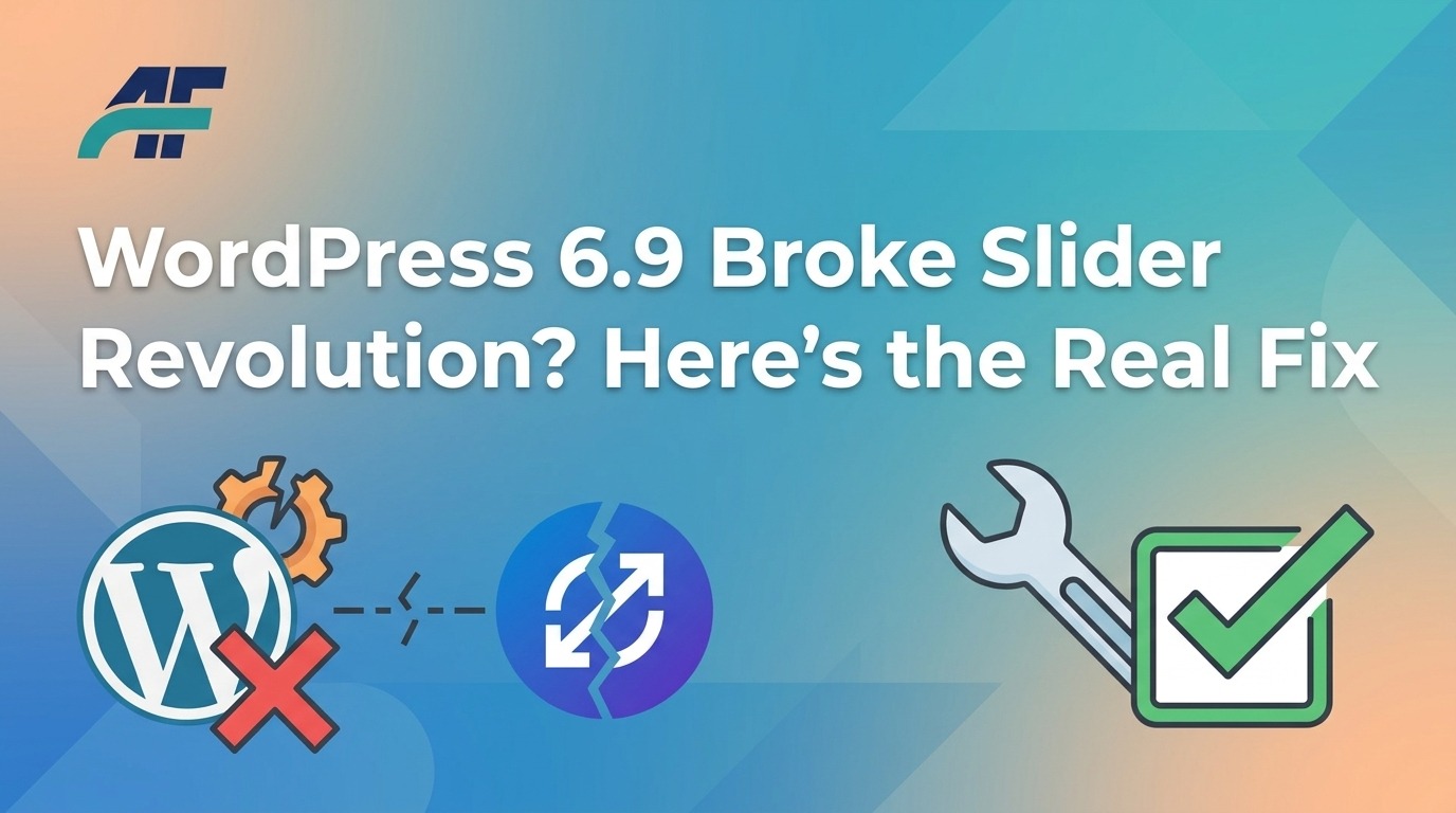 WordPress 6.9 Broke Slider Revolution? Here's the Fix